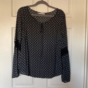 Peasant Blouse, cute black pattern